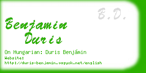 benjamin duris business card